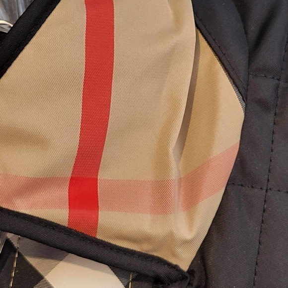 Burberry Quilted Field Coat Black Nova Check Button Front Womens XS Youth 12 - Picture 7 of 16